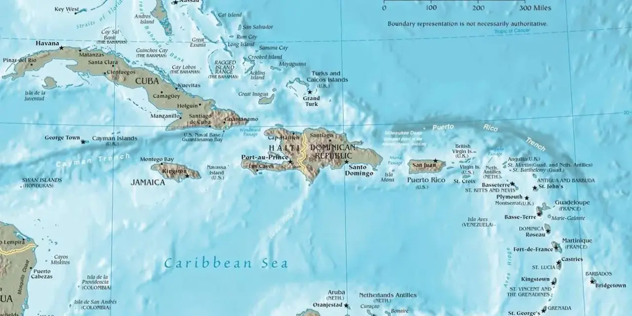 Santo Domingo, capitale della Repubblica Dominicana, si trova sull'isola di Hispaniola, nel Mar dei Caraibi.