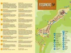 Mappa di Fosdinovo, borgo medievale, con indicati castello, chiese, oratori e punti panoramici.