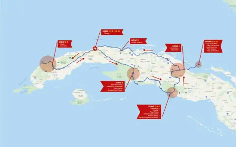 Itinerario di cosa vedere a Cuba: L'Avana, Viñales, Cayo Jutias, Boca de Guamá, Playa Larga, Cienfuegos, Trinidad, Cayo Santa María e altre spiagge.