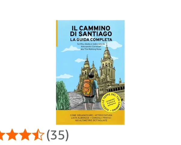Copertina di "Il Cammino di Santiago: La Guida Completa". Un pellegrino con zaino guarda la cattedrale. Scopri quanto dura il cammino di Santiago e come organizzarlo.
