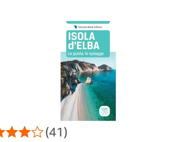 Copertina guida "Isola d'Elba: La guida, le spiagge", con foto di una spiaggia incantevole e mare cristallino.